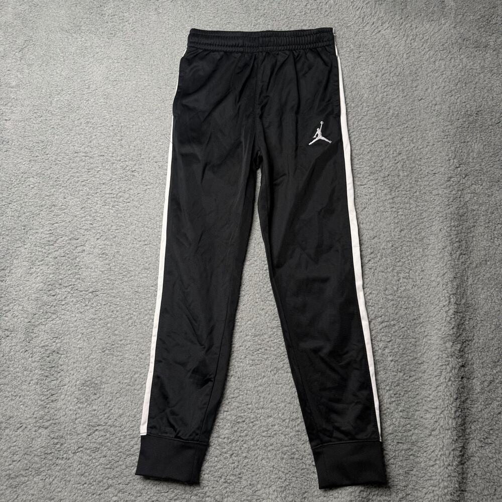 Jordan Pants Youth Medium Black and White Athletic Stretch Waist